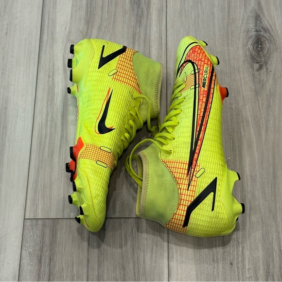 Nike Mercurial Superfly 8 Academy MG Cleats Neon Green / Yellow & Orange SZ 7 - Picture 3 of 8